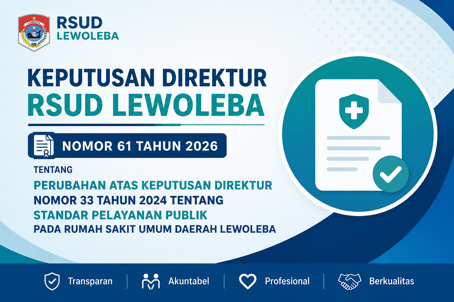 Keputusan Direktur RSUD Lewoleba Nomor 61 Tahun 2026 tentang Perubahan Standar Pelayanan Publik